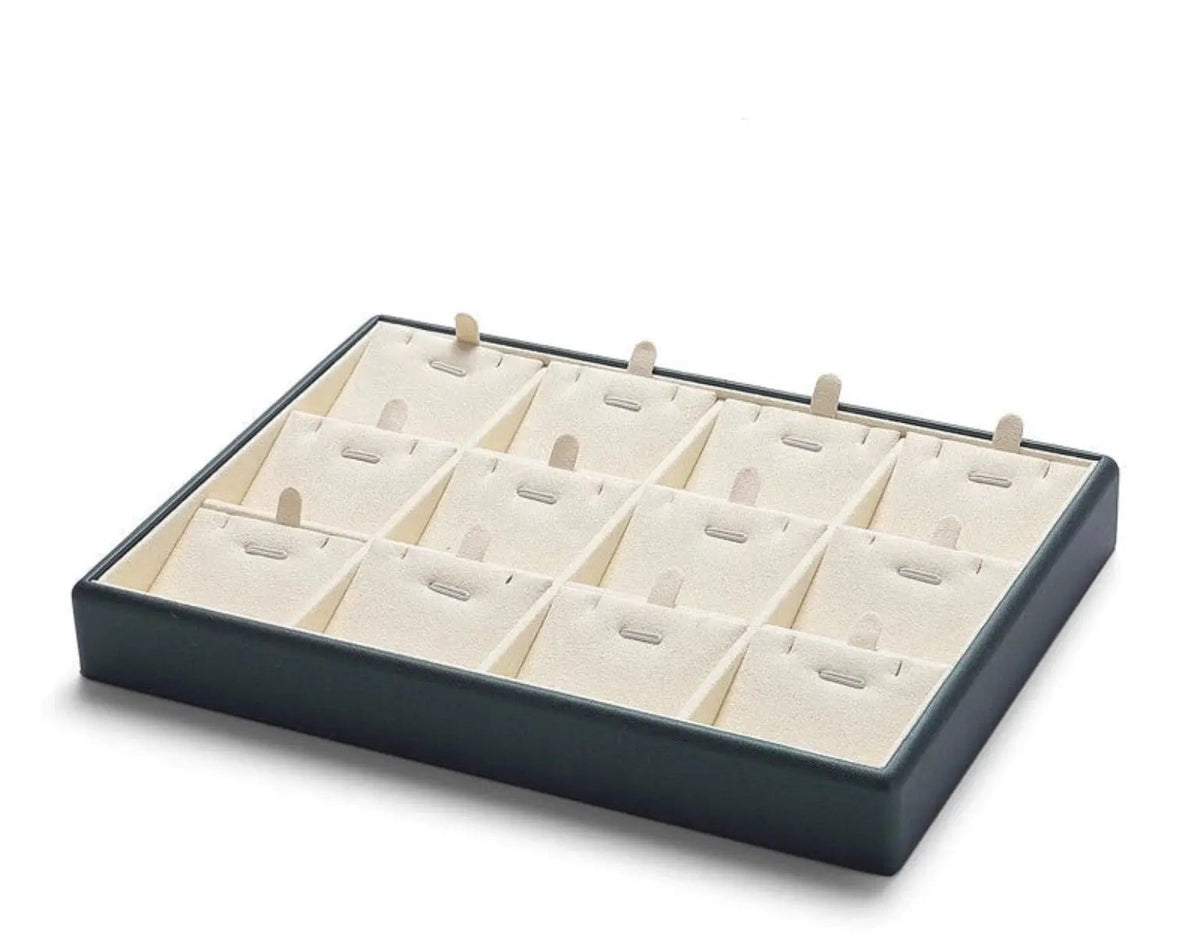 Off-white 12-slots pendant tray 25x18x3cm