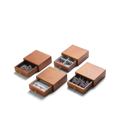 Jewelry box, national style solid wood box, ring, earring, bracelet, trinket storage box, exquisite cultural gift box, wooden