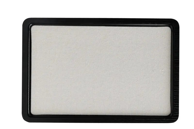Rounded black linen rectangular - large 33.5x22x1.7cm