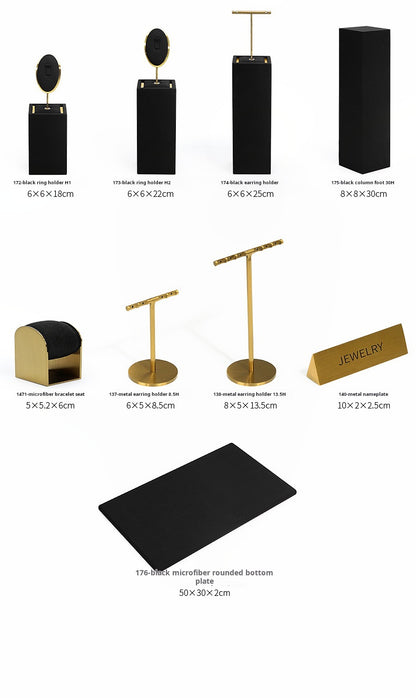Jewelry display shelves, necklaces, rings, earrings, bracelets, bracelets, display props, microfiber window display sets