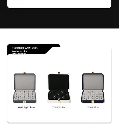 High-grade PU leather jewelry box microfiber with lock ring necklace jewelry display storage box