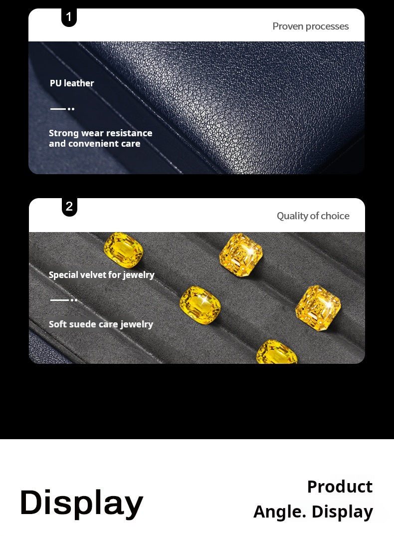 High-grade PU leather diamond pearl display storage box, loose diamond beads, jade colored treasures, play beads storage box
