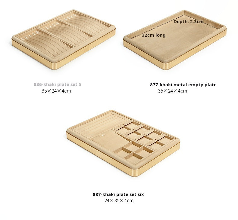 High-grade flannel jewelry tray, ring necklace, earrings, bracelets, multi-functional display plate, display plate, jewelry watch tray