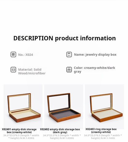 Solid wood jewelry storage box high-end necklace ring earrings bracelet bracelet box jewelry jewelry box