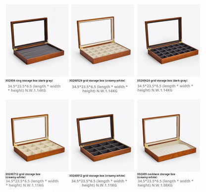 Solid wood jewelry storage box high-end necklace ring earrings bracelet bracelet box jewelry jewelry box