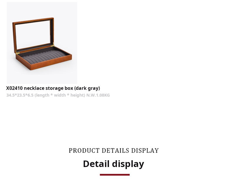 Solid wood jewelry storage box high-end necklace ring earrings bracelet bracelet box jewelry jewelry box