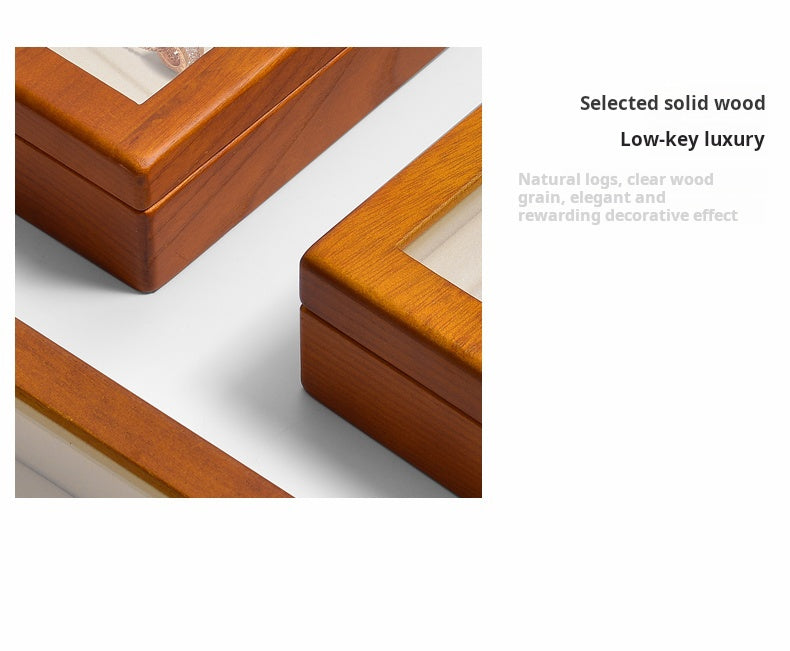 Solid wood jewelry storage box high-end necklace ring earrings bracelet bracelet box jewelry jewelry box