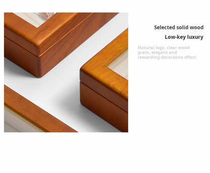 Solid wood jewelry storage box high-end necklace ring earrings bracelet bracelet box jewelry jewelry box