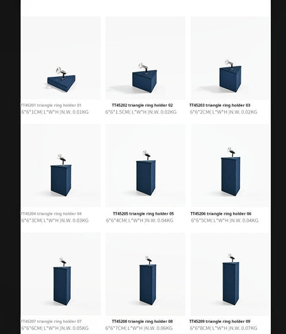 Ring Display Props Blue Microfiber Ring Holder Display Storage Ornament Ring Display Stand
