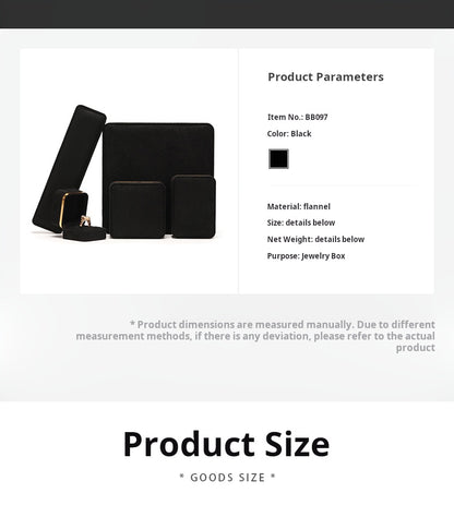 Light Luxury Jet Black Ring Box, Small Fine Jewelry Box, Necklace, Bracelet Jewelry Packaging Box, Gift Box