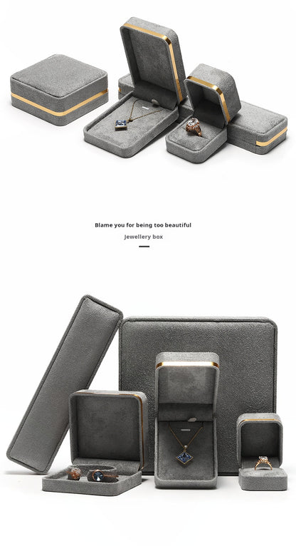 Light Luxury Jet Black Ring Box, Small Fine Jewelry Box, Necklace, Bracelet Jewelry Packaging Box, Gift Box