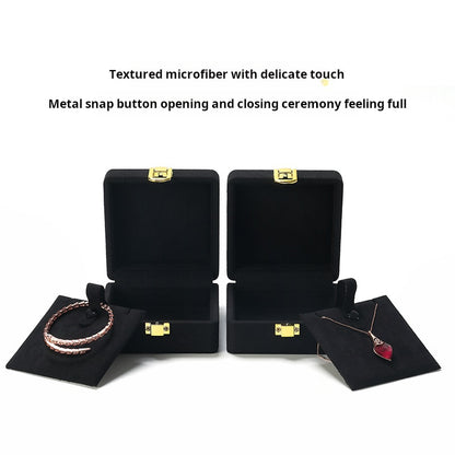 Jewelry Box, Microfiber Metal Buckle, Ring, Pendant Box, Jewelry Storage, Box, Necklace, Gift Box