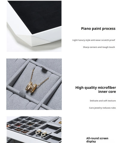 Jewelry display plate, lacquer jewelry placement plate, bracelet, ring, earring, plate, gray necklace storage plate, jewelry tray