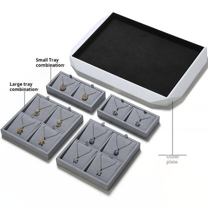 Jewelry display plate, lacquer jewelry placement plate, bracelet, ring, earring, plate, gray necklace storage plate, jewelry tray