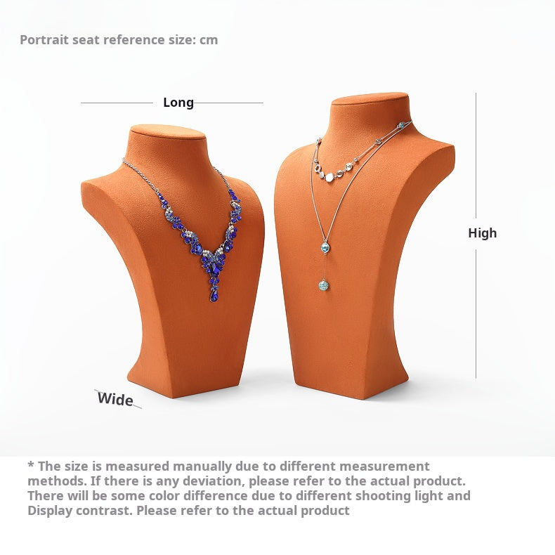 Necklace Display Stand, Microfiber Portrait Neck Jewelry, Desk Model Frame, Jewelry Exhibition Display Props