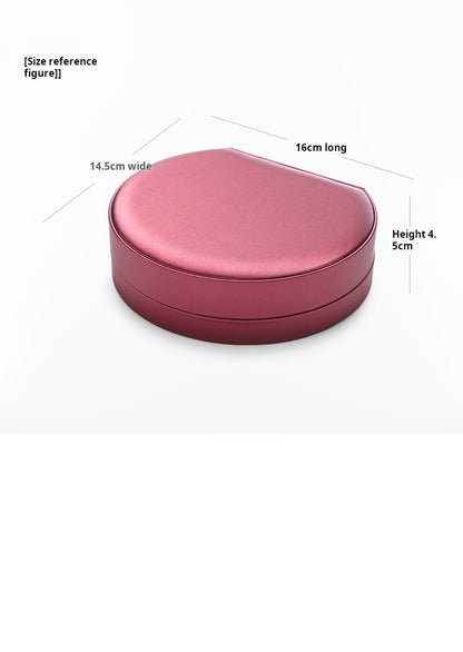 Leather Round Jewelry Box Necklace Bracelet Packaging Box Jewelry Storage Gift Box