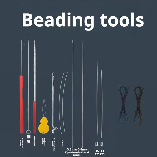 Cultural play beading tool, tee crochet needle, ultra-fine hook needle, bead string, lead string, fine hole, cultural play beaded fine needle