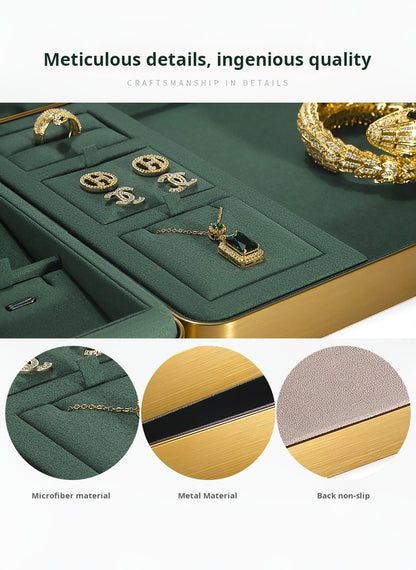 light luxury metal rounded jewelry display tray ring necklace bracelet watch jewelry tray jewelry storage tray