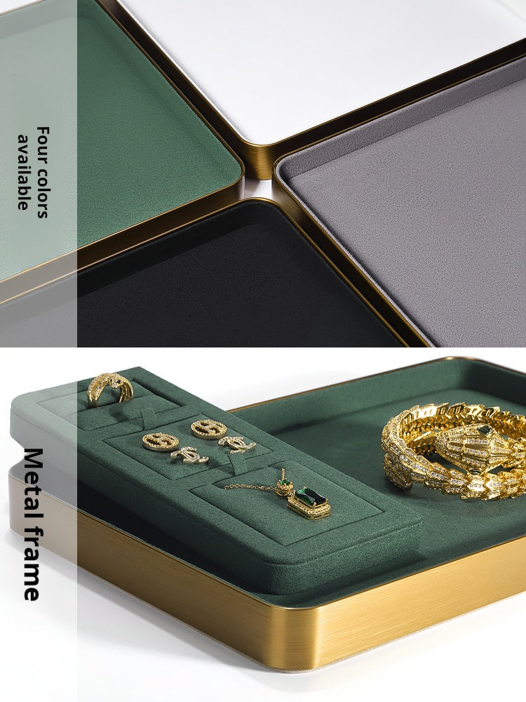 light luxury metal rounded jewelry display tray ring necklace bracelet watch jewelry tray jewelry storage tray