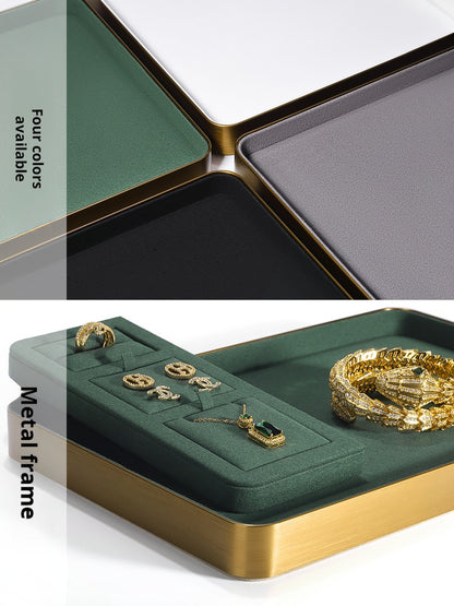 light luxury metal rounded jewelry display tray ring necklace bracelet watch jewelry tray jewelry storage tray