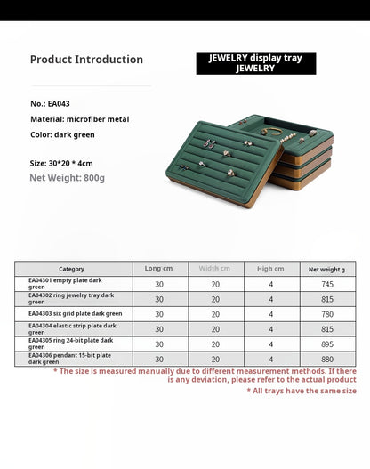 Light luxury jewelry tray jewelry display tray metal surround ring necklace bracelet storage tray store with viewing tray