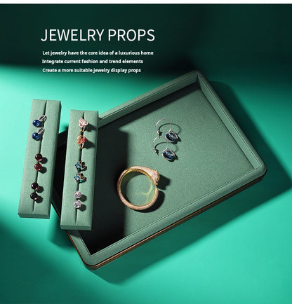 Light luxury jewelry tray jewelry display tray metal surround ring necklace bracelet storage tray store with viewing tray