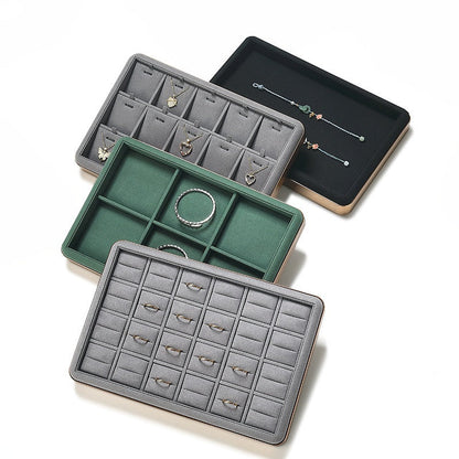 Light luxury jewelry tray jewelry display tray metal surround ring necklace bracelet storage tray store with viewing tray