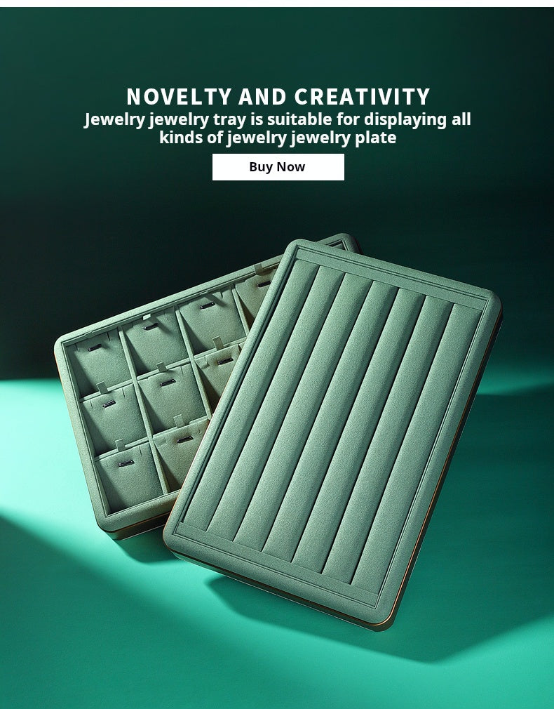 Light luxury jewelry tray jewelry display tray metal surround ring necklace bracelet storage tray store with viewing tray