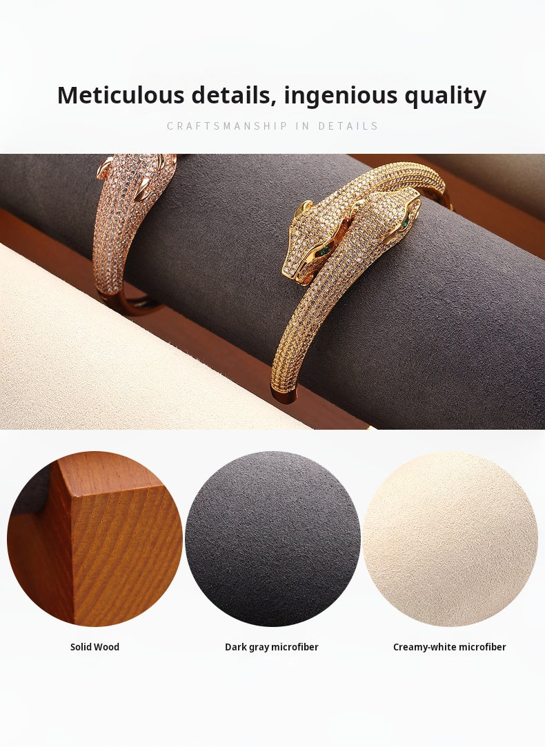 Jewelry Display Rack Solid Wood Microfiber Material Bracelet Jewelry Rack