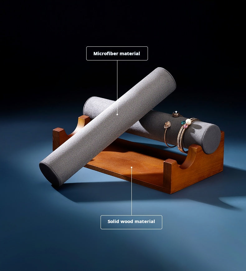 Jewelry Display Rack Solid Wood Microfiber Material Bracelet Jewelry Rack