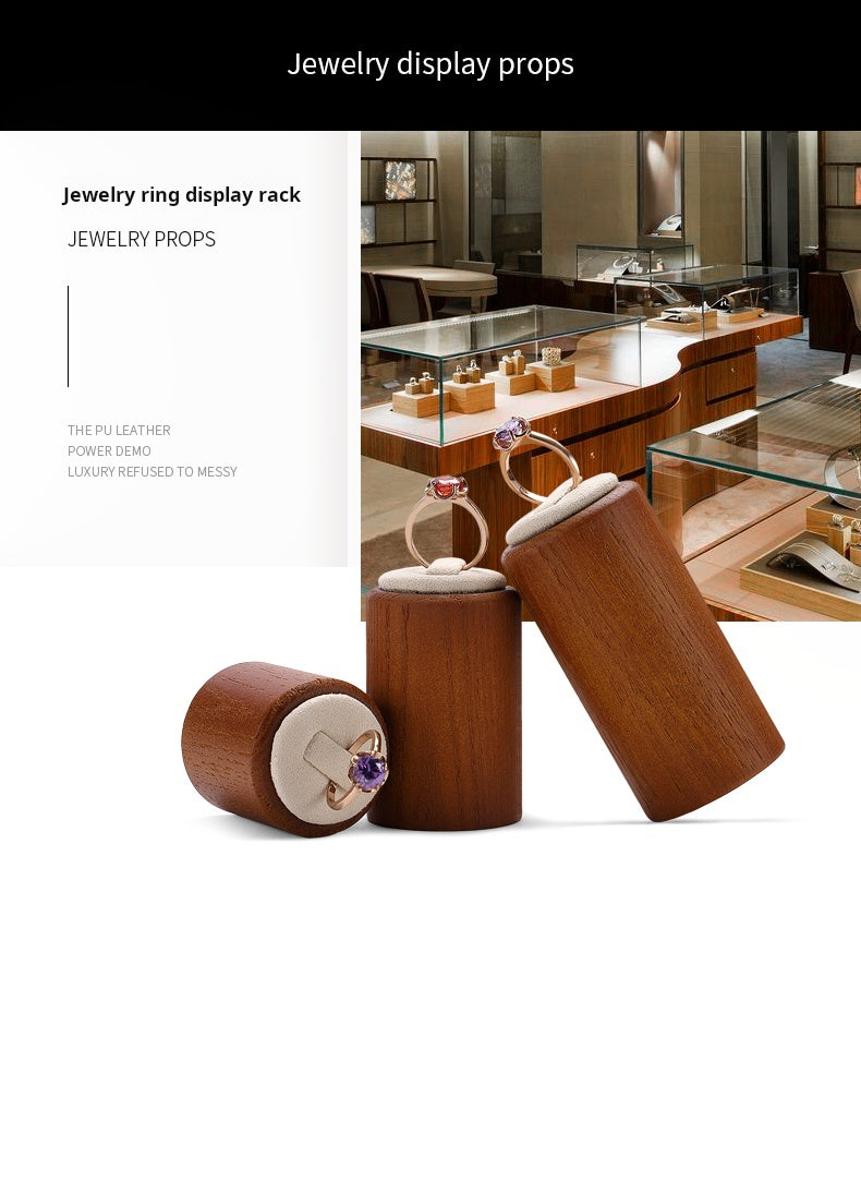 Ring Shelf Display Rack Solid Wood Jewelry Display Props Window Display Display