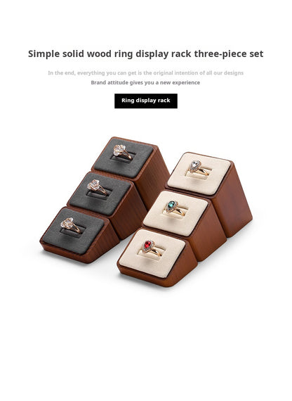 Ring Shelf Display Rack Solid Wood Jewelry Display Props Window Display Display