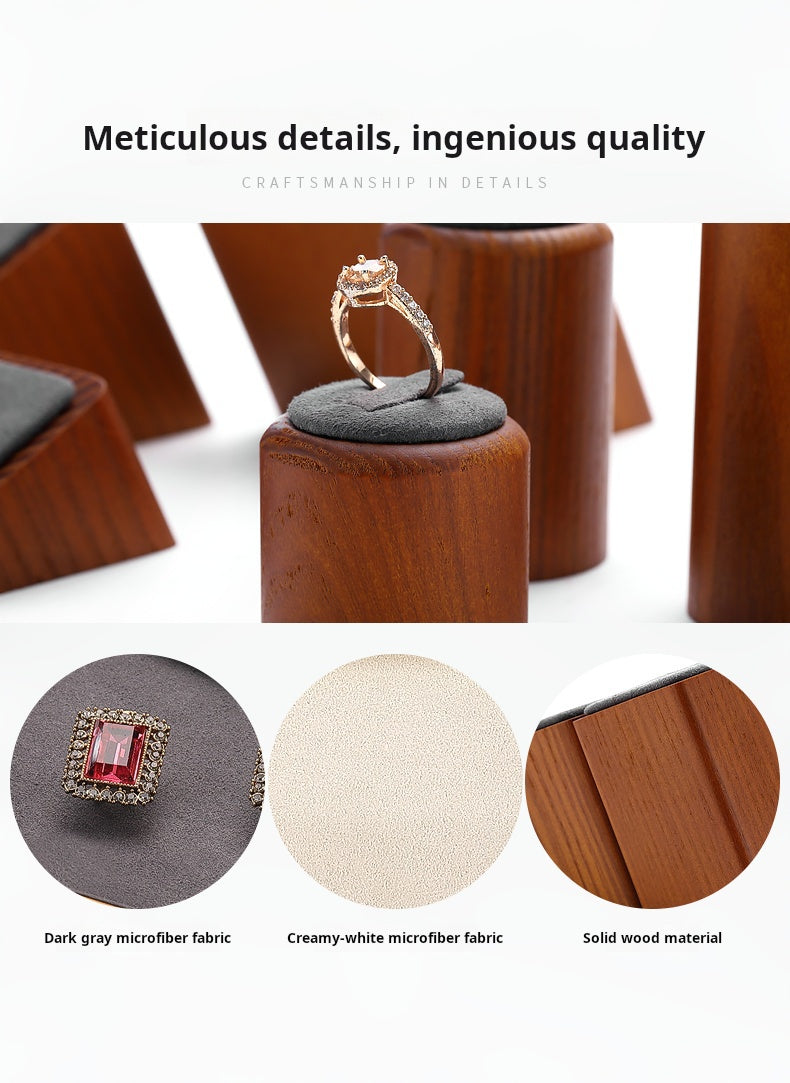 Ring Shelf Display Rack Solid Wood Jewelry Display Props Window Display Display