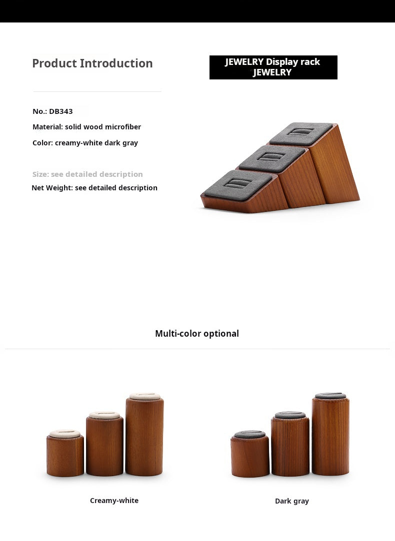 Ring Shelf Display Rack Solid Wood Jewelry Display Props Window Display Display