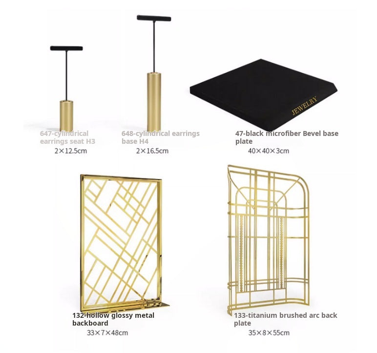 Black jewelry counter display props, necklaces, rings, earrings, studs, bracelets, jewelry display racks