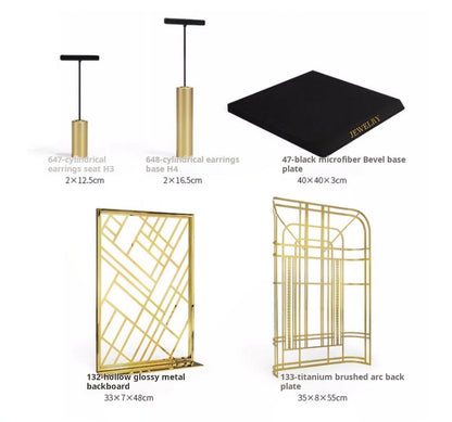 Black jewelry counter display props, necklaces, rings, earrings, studs, bracelets, jewelry display racks