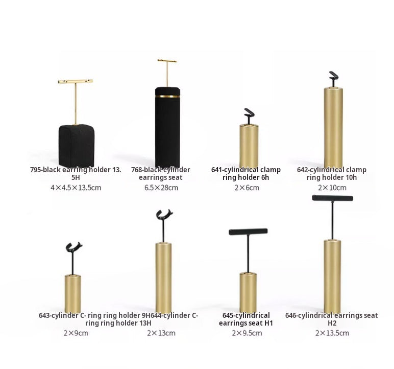 Black jewelry counter display props, necklaces, rings, earrings, studs, bracelets, jewelry display racks