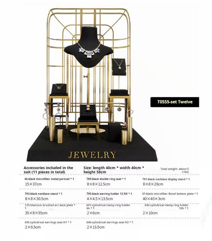 Black jewelry counter display props, necklaces, rings, earrings, studs, bracelets, jewelry display racks