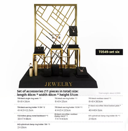 Black jewelry counter display props, necklaces, rings, earrings, studs, bracelets, jewelry display racks