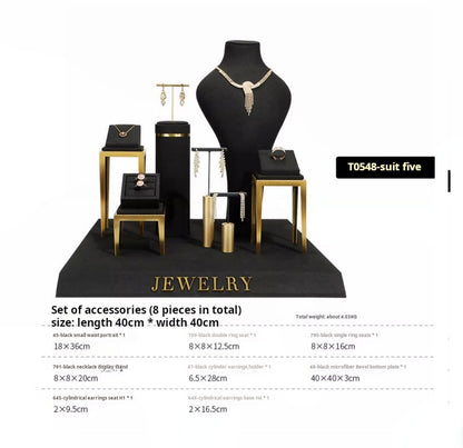 Black jewelry counter display props, necklaces, rings, earrings, studs, bracelets, jewelry display racks