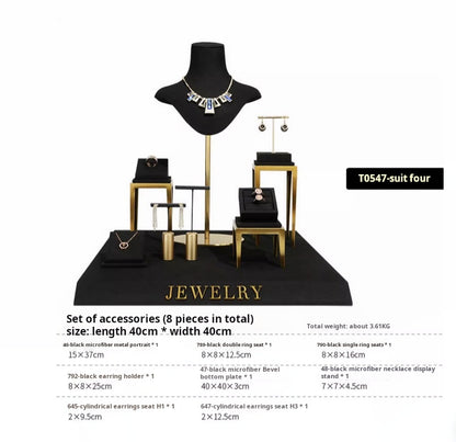 Black jewelry counter display props, necklaces, rings, earrings, studs, bracelets, jewelry display racks