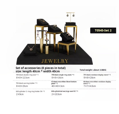 Black jewelry counter display props, necklaces, rings, earrings, studs, bracelets, jewelry display racks