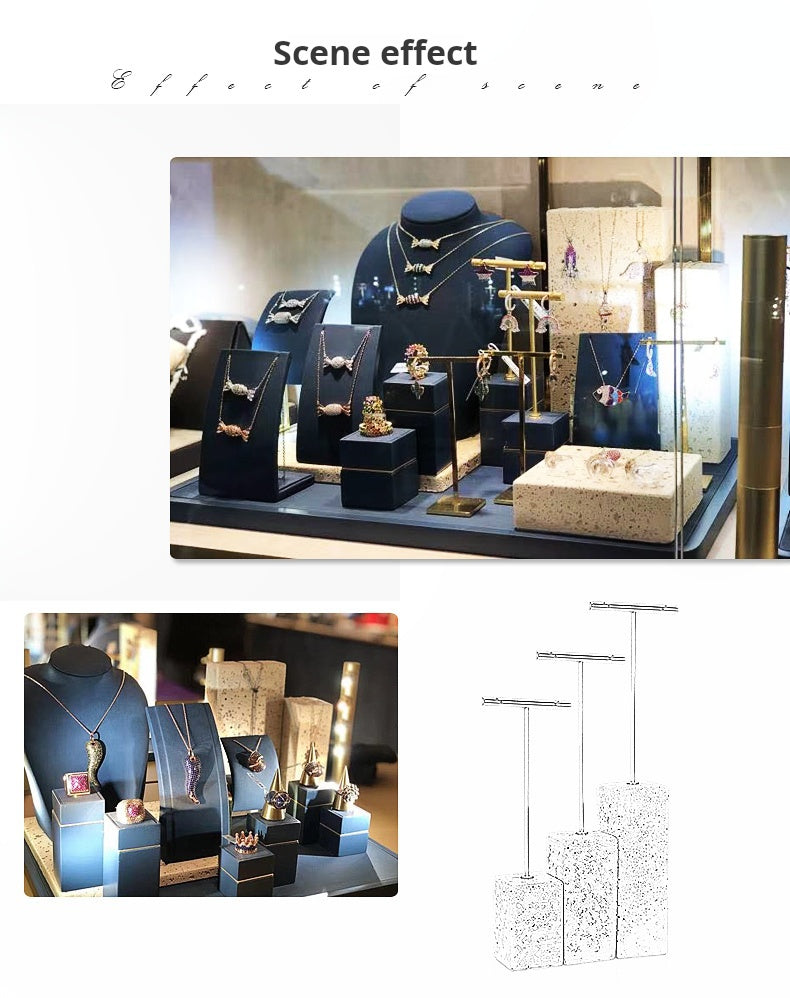 Yellow plaster earrings display, creative jewelry display, jewelry display shooting props