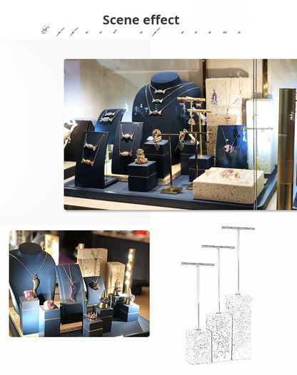 Yellow plaster earrings display, creative jewelry display, jewelry display shooting props