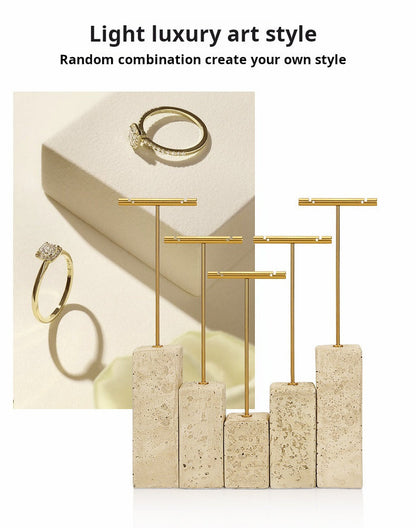 Yellow plaster earrings display, creative jewelry display, jewelry display shooting props