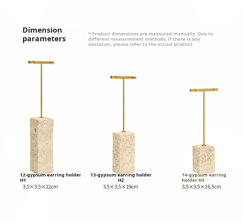 Yellow plaster earrings display, creative jewelry display, jewelry display shooting props