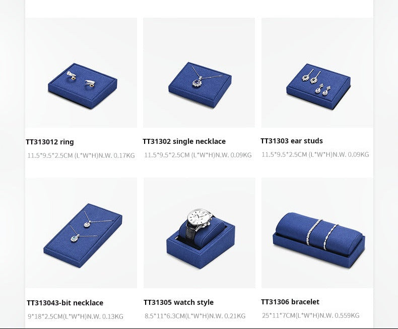 Light luxury jewelry display props, high-end microfiber rings, necklaces, watch displays, jewelry display shelves