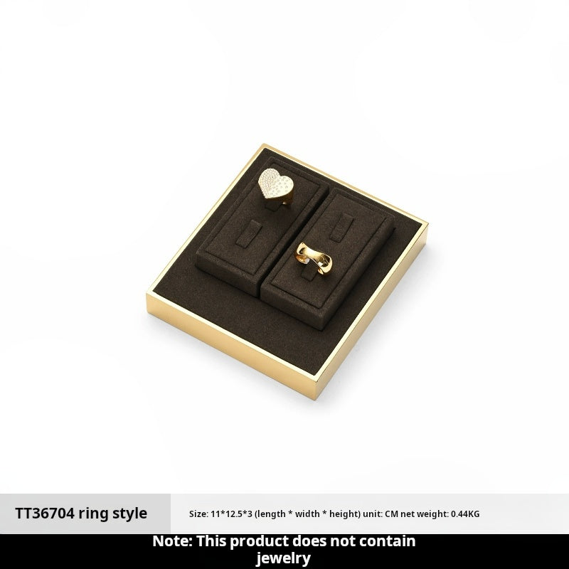 Light luxury jewelry display props, high-end metal microfiber necklace, ring counter, jewelry display rack