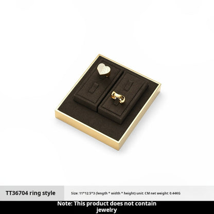 Light luxury jewelry display props, high-end metal microfiber necklace, ring counter, jewelry display rack