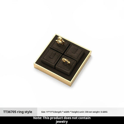 Light luxury jewelry display props, high-end metal microfiber necklace, ring counter, jewelry display rack